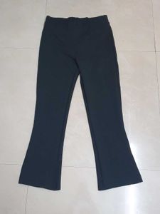 Black Cropped Flared Leggings
