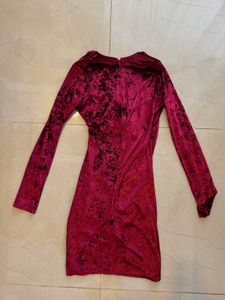 Maroon Velvet Party Dress
