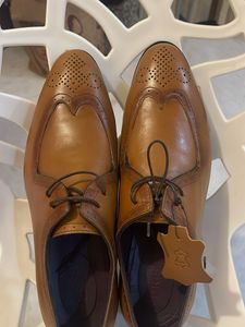 Tan Leather Wingtip Dress Shoes