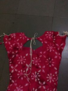 Red Floral Print Top