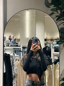 Ripped Crop Black Top