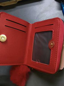 Strawberry Printed Red Wallet