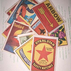 10 Vintage Indian Matchbox Labels