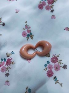 Cute Rose Gold Pink Hoop Fancy Earrings
