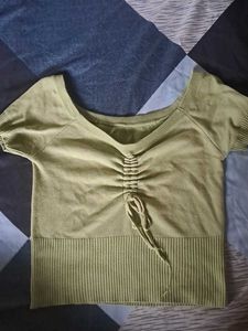 Olive Green Crop Top