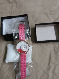 Pink Alligator Print Watch