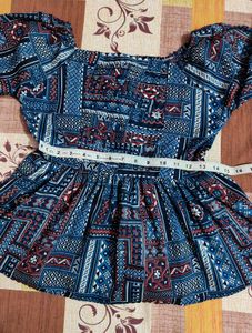 Patterned Peplum Top