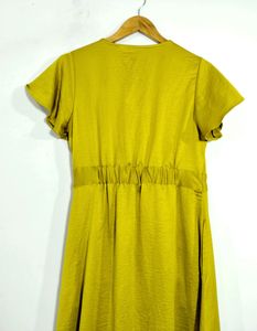 Stop Neon Green V-neck Dress (Women)