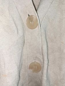 H&amp;M Oversized Crop Cardigan Sweater Cream