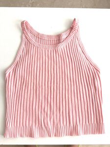 Pink Ribbed Tank Top