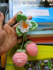 ⋆۶ৎ . ݁ Pink strawberries crochet・₊ ♪ ✧