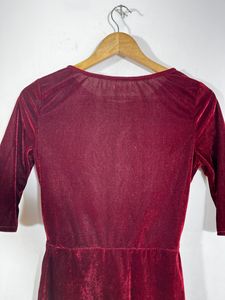 Velvet Wine red Dress(women)
