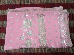 Pink Sequin Detail Saree