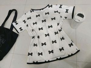 Cute Korean Bow Pinteresty Pj Night Top