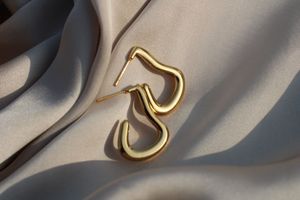 Chic Gold Tone Irregular Hoop Earrings