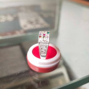 Pure Silver Navaratna Ring