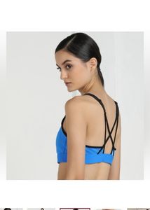 REEBOKWomen Sports Lightly Padded Bra (Blue)