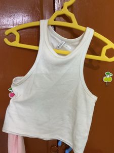 White Crop Tank Top l
