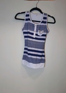 Cute White-Blue Tank Top