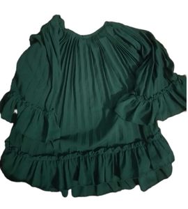 Green Ruffle Sleeve Top