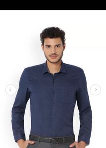 Men's Navy Blue Patterned Shirt