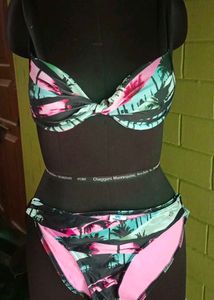 Tropical Print Bikini Set