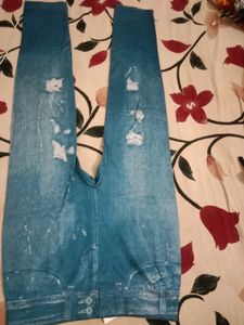 Printed Denim Jeggings