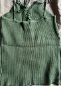 Olive Tie-Up Crop Top