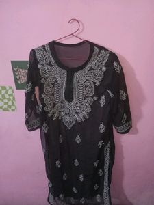 Black Chikankari Kurti