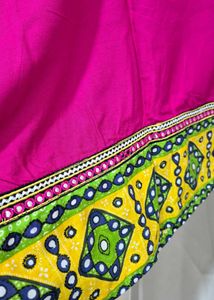 Pink Kurti with Mirror Work