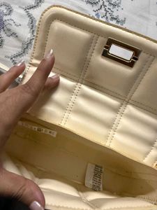 Cream Quilted Crossbody Bag