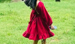 Red Dress Blend In Bit Maroon