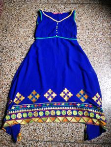 Blue Embroidered Dress