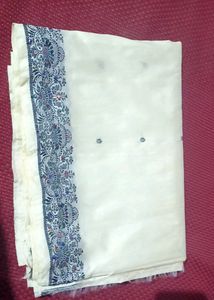 Women Cream Colour Saree