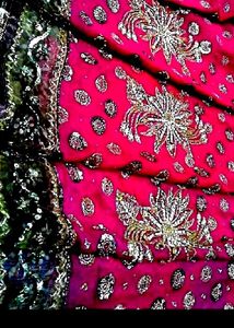 Pink Embellished Saree