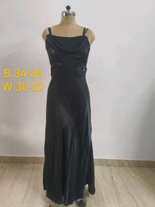Sleek Black Cowl Neck Slip Dress