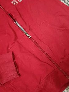 Red &amp; Gray Zippered Jacket