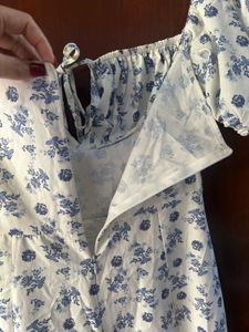 Floral Puff Sleeve Midi Dress