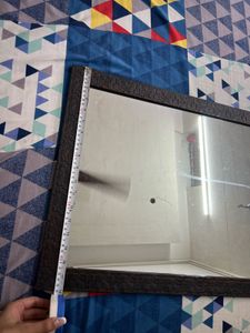 mounting mirror with wooden frame