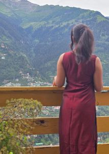 Maroon Embroidered Kurti