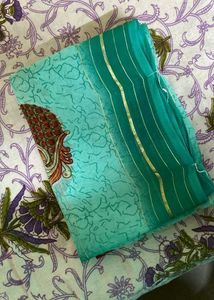 Elegant Green Printed Saree