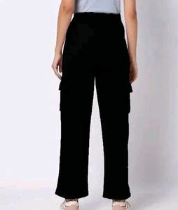 Black Wide Cargo Pants
