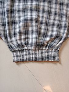 Combo Of Cream Jeans And Black White Checks Shirt