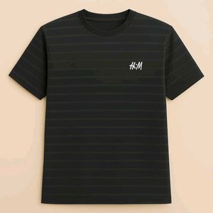 H&M Black Striped Tee - Size