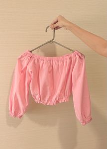 Pink Off Shoulder Crop Top