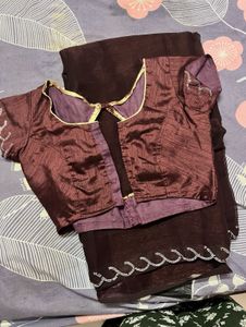 Elegant Brown Saree with Blouse