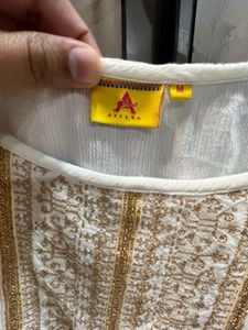 White Embroidered Tank Top