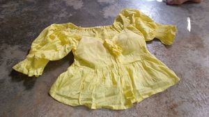 Yellow Puff Sleeve Top