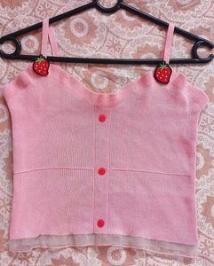 Cute Pink Strawberry Top