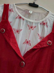 Red Pinafore Dress